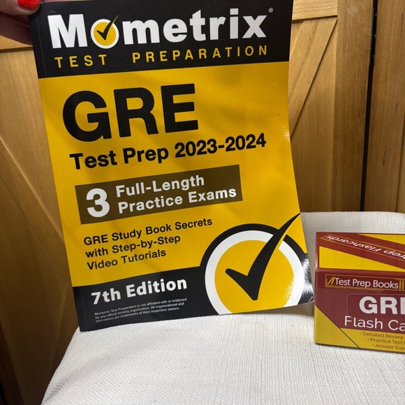 GRE Test Preparation Book and Flash Cards Set - Yellow and Red - Picture 2 of 8